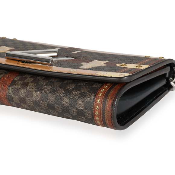 Louis Vuitton Transformed Time Trunk Damier Ebene Twist Chain Wallet - Picture 6 of 9